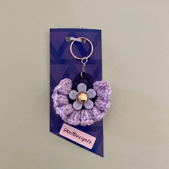 Keychain Charm, Floral Keychain, Crochet Unique Gift, Handmade Bag Charm - Picture 8 of 11